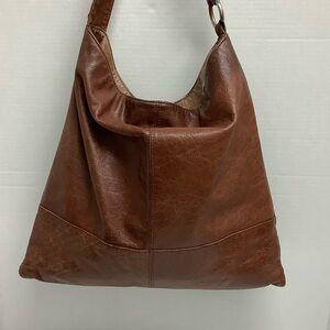 Vintage HOBO  INTL. Saddle Tan Leather Hobo Handbag Purse Bag-needs new lining!
